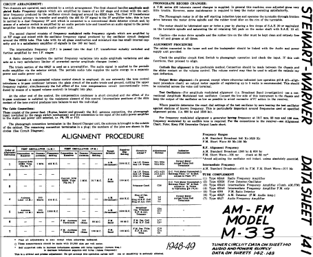 Tuner Unit M33; Stewart Warner; (ID = 576877) Radio