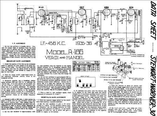 Verdi Ch= R-186; Stewart Warner; (ID = 578086) Radio
