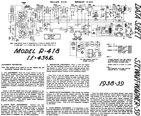 Wallace R-4181 Ch= R-418; Stewart Warner; (ID = 569025) Radio