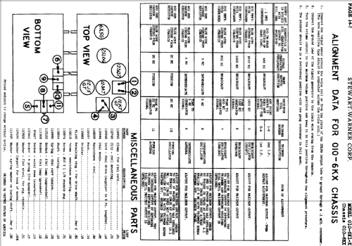 010-6K1-X Ch= 010-6KX; Stewart Warner Corp. (ID = 549042) Radio