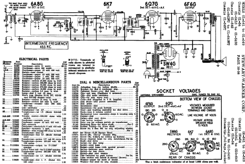 01-54 series chassis; Stewart Warner Corp. (ID = 526645) Radio