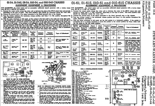 01-61S series chassis; Stewart Warner Corp. (ID = 527535) Radio