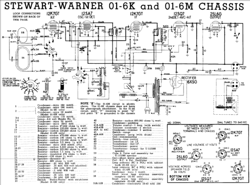 01-6M series chassis; Stewart Warner Corp. (ID = 560644) Radio