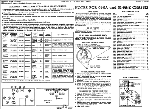 01-9A-Z series chassis; Stewart Warner Corp. (ID = 533636) Radio