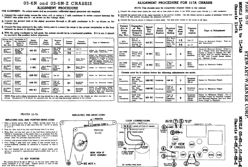 03-6N series chassis; Stewart Warner Corp. (ID = 536266) Radio