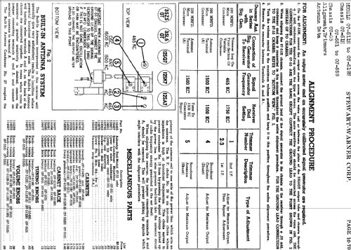 07-51H series chassis; Stewart Warner Corp. (ID = 528878) Radio