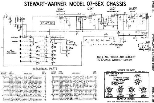 07-5EX chassis; Stewart Warner Corp. (ID = 549034) Radio