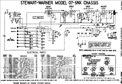 07-5NX chassis; Stewart Warner Corp. (ID = 549037) Radio