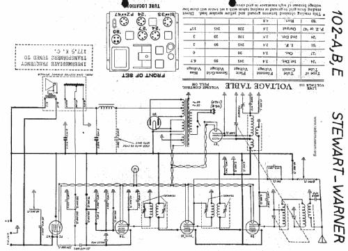 102-A chassis; Stewart Warner Corp. (ID = 21354) Radio