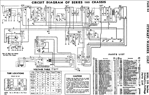 105 series chassis; Stewart Warner Corp. (ID = 495120) Radio