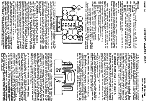 105 series chassis; Stewart Warner Corp. (ID = 495127) Radio