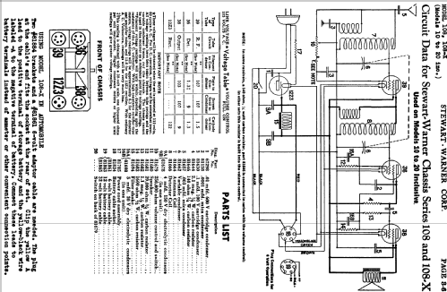 108 series chassis; Stewart Warner Corp. (ID = 495532) Radio