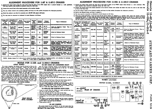 11-10A-Z series chassis; Stewart Warner Corp. (ID = 537942) Radio