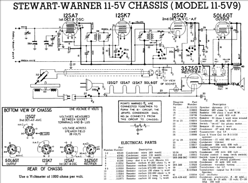 11-5V Chassis; Stewart Warner Corp. (ID = 560597) Radio