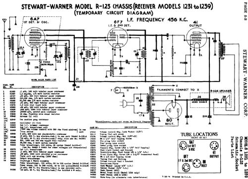 Aristocrat R1235A Ch= R-123; Stewart Warner Corp. (ID = 499878) Radio