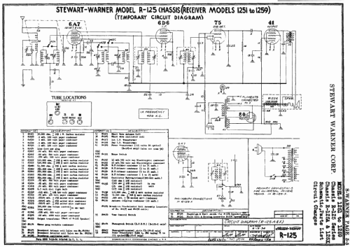 1259 Ch= R-125A ; Stewart Warner Corp. (ID = 109776) Radio