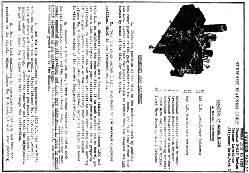 1259 Ch= R-125A ; Stewart Warner Corp. (ID = 109779) Radio