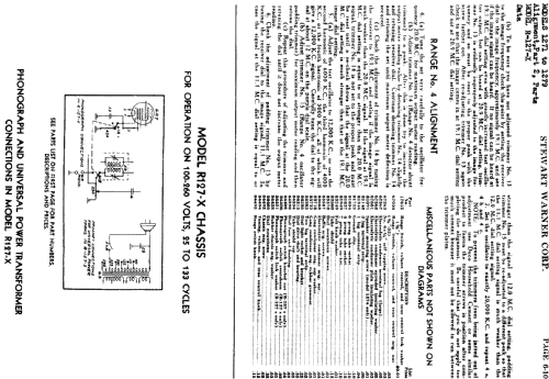 1272 Prado Ch= R-127; Stewart Warner Corp. (ID = 501400) Radio