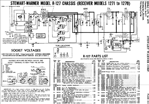 1274 Ch= R-127; Stewart Warner Corp. (ID = 501385) Radio