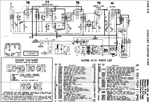 1311 Ch= R-131; Stewart Warner Corp. (ID = 503215) Car Radio