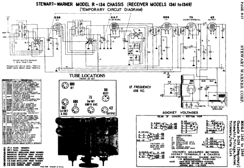 1341 Ch= R-134; Stewart Warner Corp. (ID = 503246) Radio