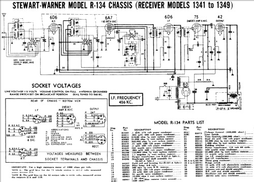 1341 Ch= R-134; Stewart Warner Corp. (ID = 555842) Radio