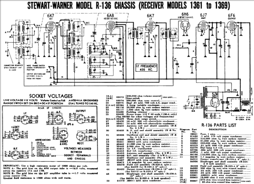 1362 Ch= R-136; Stewart Warner Corp. (ID = 555693) Radio