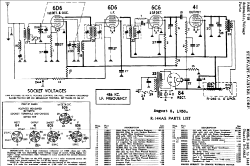 1445 Ch= R-144; Stewart Warner Corp. (ID = 504310) Radio