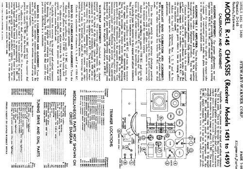 1453 Ch= R-145; Stewart Warner Corp. (ID = 504627) Radio