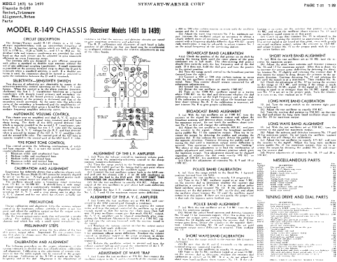 1493 Ch= R-149; Stewart Warner Corp. (ID = 505725) Radio