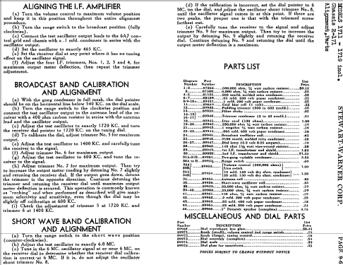 1713 Ch= R-171; Stewart Warner Corp. (ID = 509421) Radio