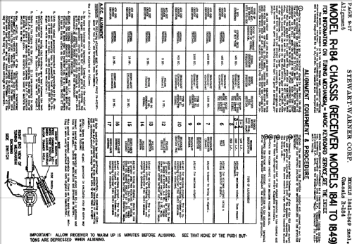 1843 Ch= R-184; Stewart Warner Corp. (ID = 512231) Radio