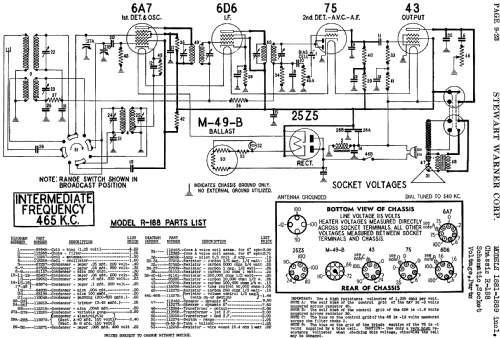 1883 Ch= R-188; Stewart Warner Corp. (ID = 512296) Radio