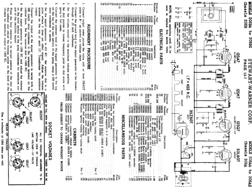 205A series chassis; Stewart Warner Corp. (ID = 541029) Radio