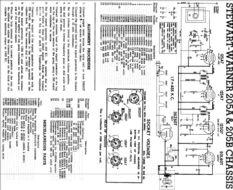 205A series chassis; Stewart Warner Corp. (ID = 560706) Radio