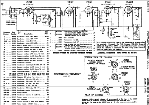 205C series chassis; Stewart Warner Corp. (ID = 541266) Radio