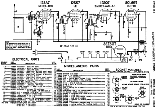 205GA Ch= 205G; Stewart Warner Corp. (ID = 541403) Radio