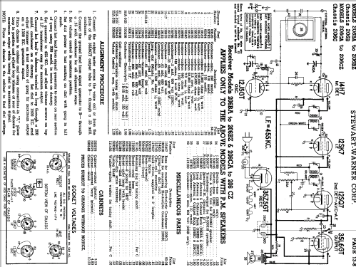 206CA Ch= 206C; Stewart Warner Corp. (ID = 541787) Radio
