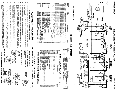 206F chassis; Stewart Warner Corp. (ID = 544568) Radio