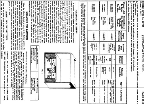 207C chassis; Stewart Warner Corp. (ID = 543491) Radio