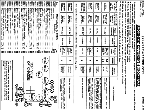 207D series chassis; Stewart Warner Corp. (ID = 544091) Radio