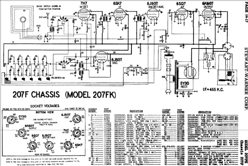 207F chassis; Stewart Warner Corp. (ID = 544846) Radio