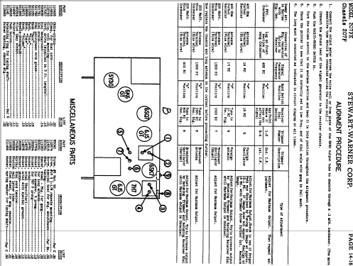 207F chassis; Stewart Warner Corp. (ID = 544847) Radio