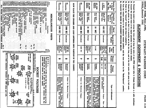 208BK Ch= 208B; Stewart Warner Corp. (ID = 544448) Radio