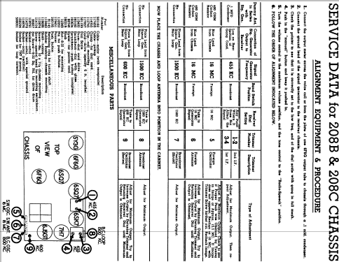 208C chassis; Stewart Warner Corp. (ID = 560835) Radio