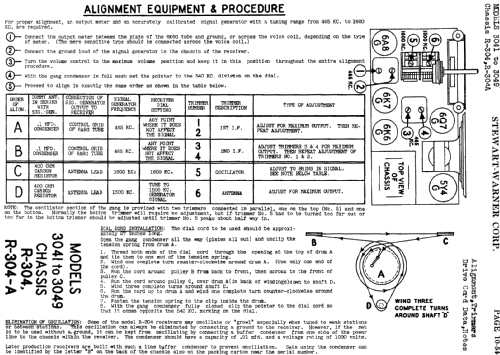 3041 Ch= R-304; Stewart Warner Corp. (ID = 514712) Radio