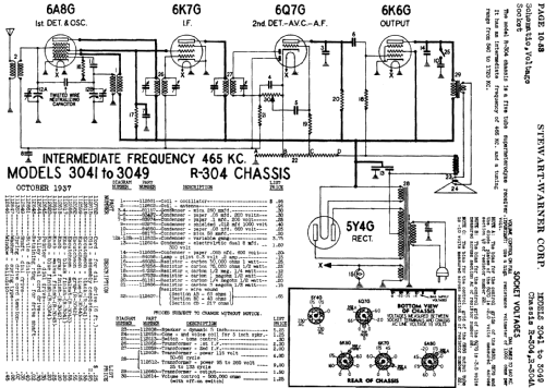 3049 Ch= R-304; Stewart Warner Corp. (ID = 514731) Radio