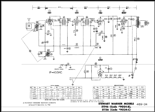 51T46 Ch= 9024-B; Stewart Warner Corp. (ID = 483637) Radio