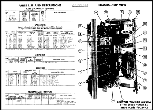 51T46 Ch= 9024-B; Stewart Warner Corp. (ID = 483638) Radio