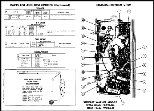 51T46 Ch= 9024-B; Stewart Warner Corp. (ID = 483639) Radio